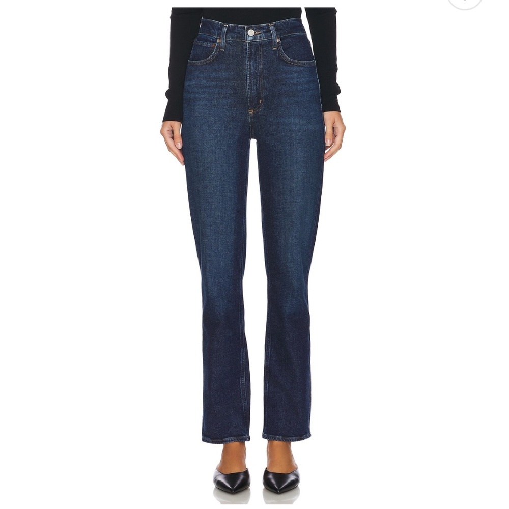 Agolde Dark Blue Straight Leg Jeans